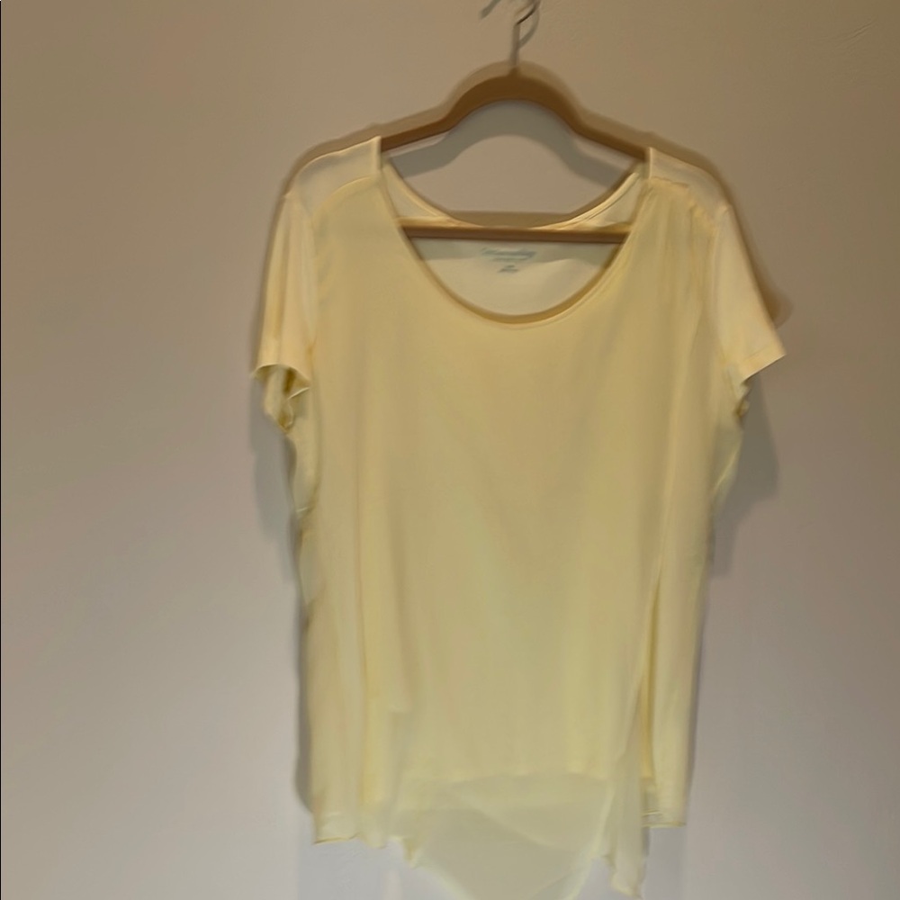 Soft Surroundings Pale Yellow Short Sleeved Top